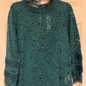 NWT Elegant Dark Green J. Crew Lace Women's Top